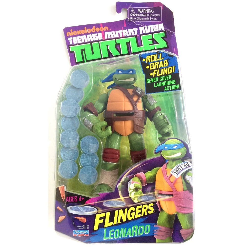 Playmates Toys Teenage Mutant Ninja Turtles TMNT Flingers Leonardo Action Figure